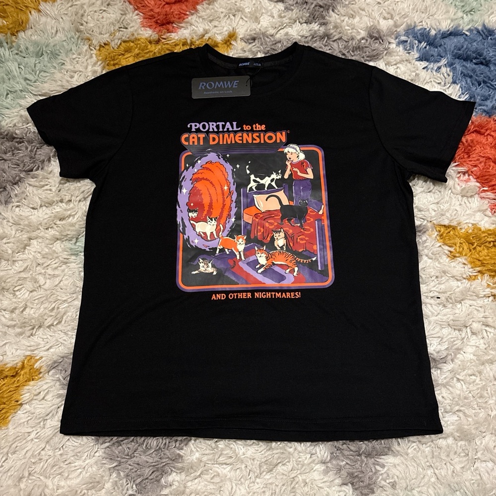 ROMWE black graphic tee